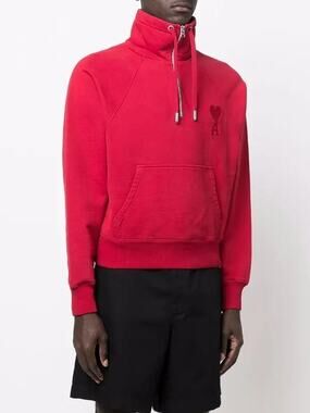 AMI Paris De Coeur Half Zip Sweatshirt
Unisex S